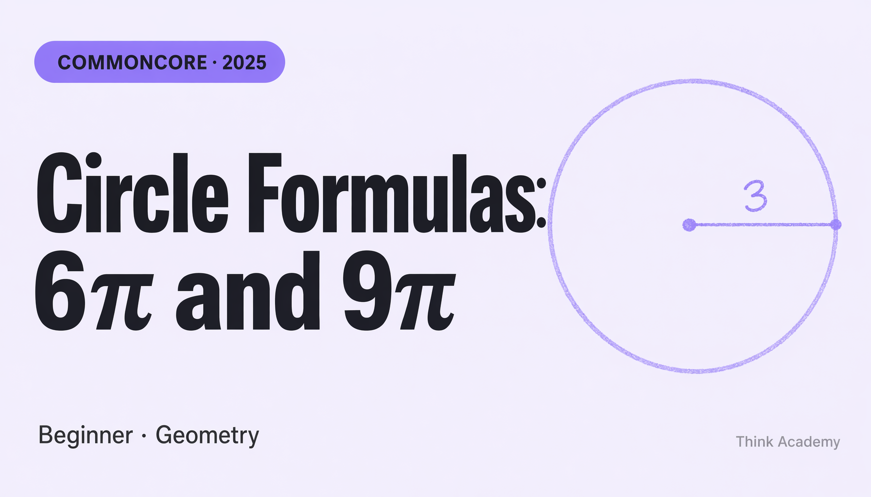 Common Core 2025 Circle Math: Find Circumference & Area in Terms of π (Radius 3) | Explanation